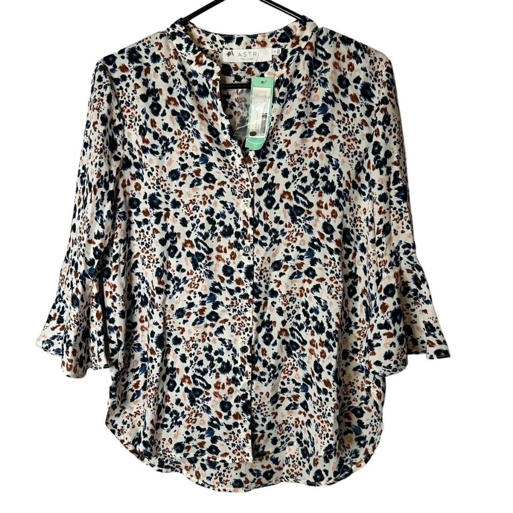 ASTR 3/4 length sleeve pattern top size large